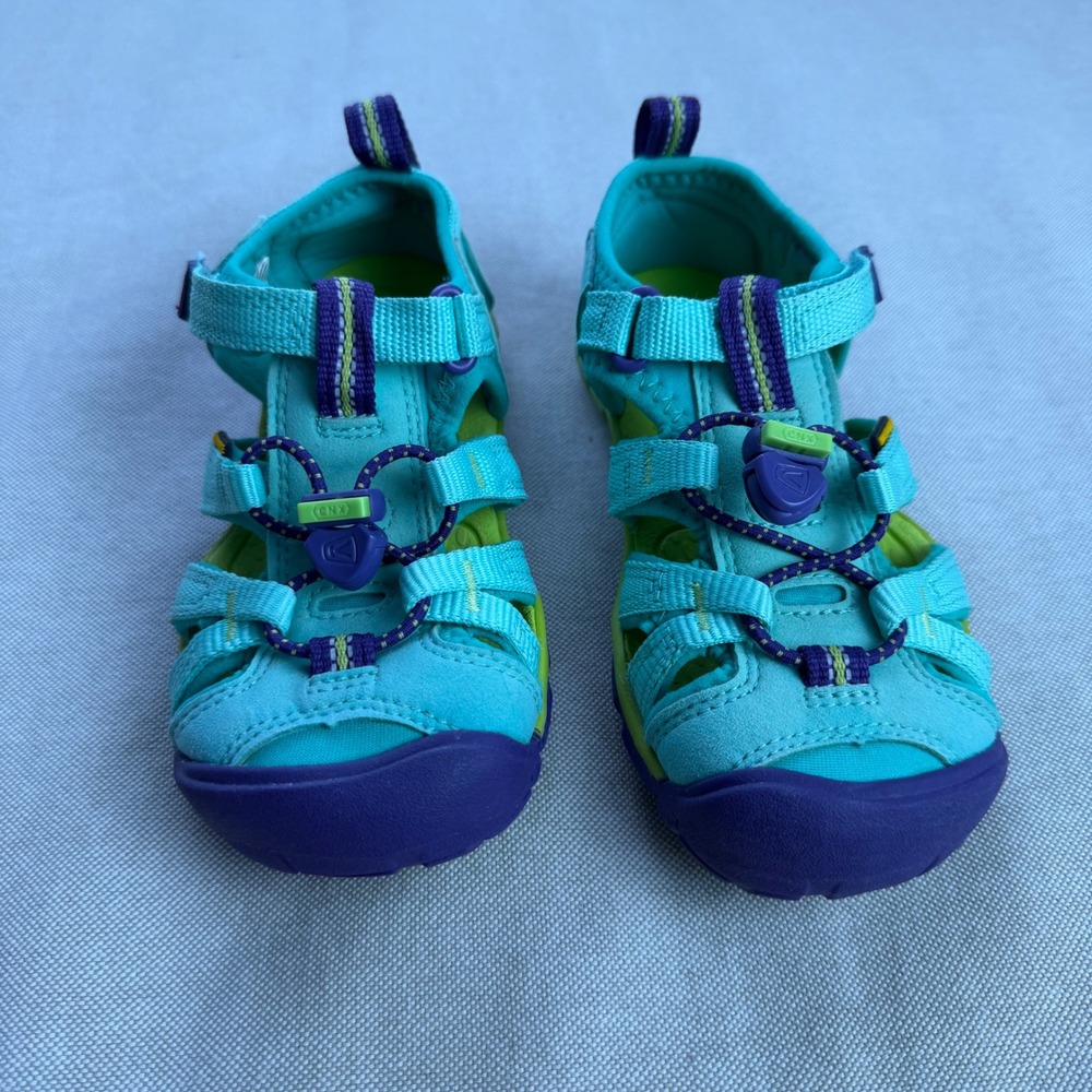 Keen Seacamp II CNX Sandals Turquoise Purple Green Water Shoes Little Kids 11
